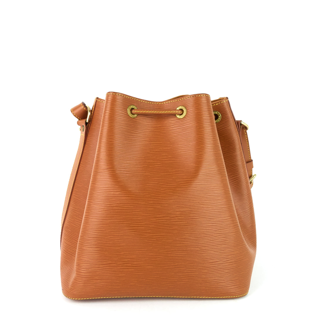petit noé cipango gold epi leather bag