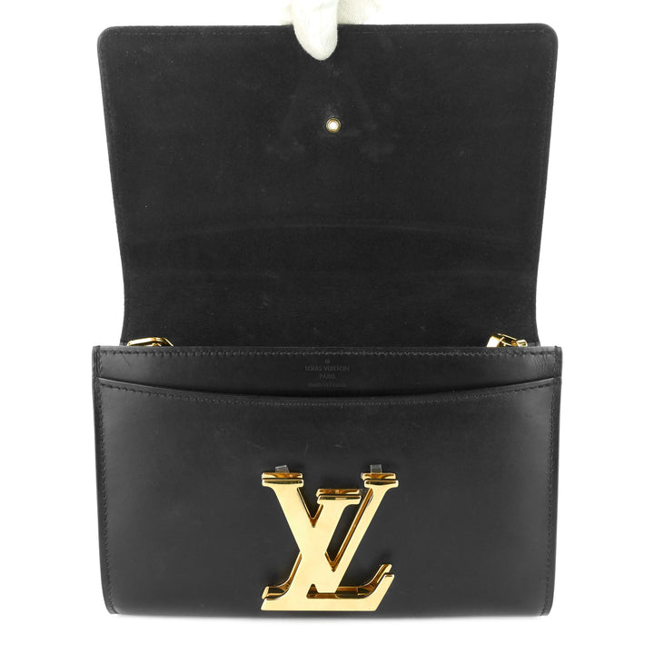 louise gm chain calfskin leather bag