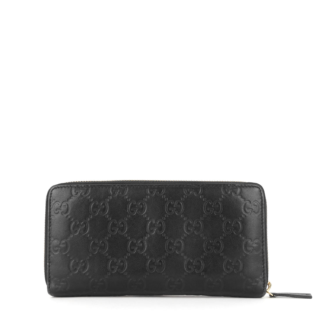 zip around continental guccissima leather wallet