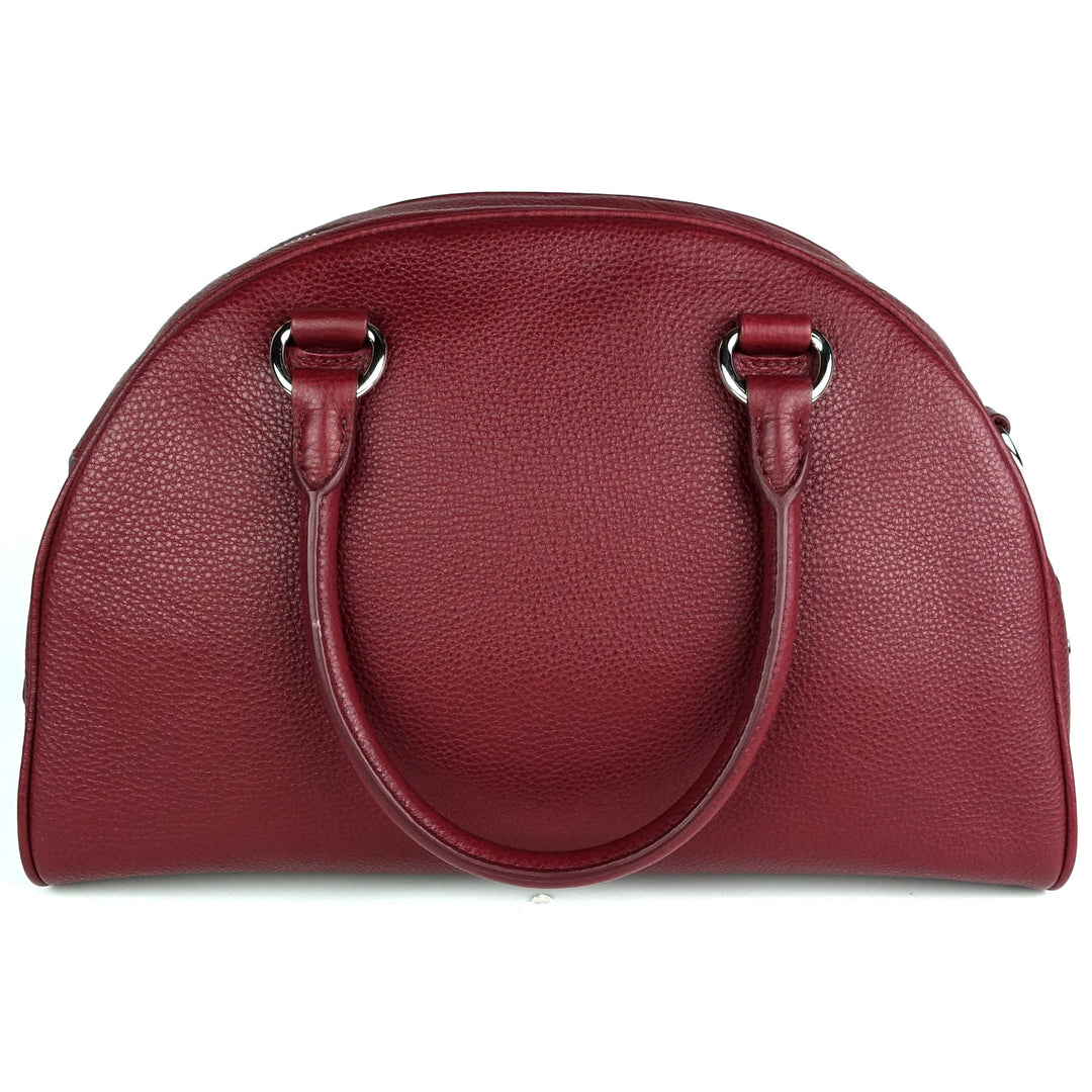 dome vitello daino leather handbag