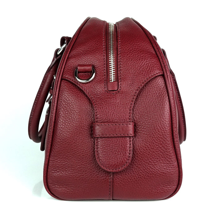 dome vitello daino leather handbag