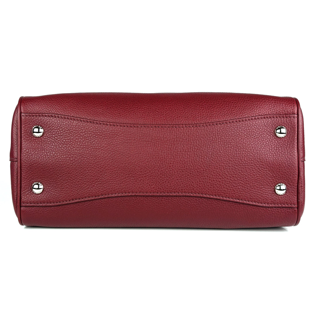 dome vitello daino leather handbag