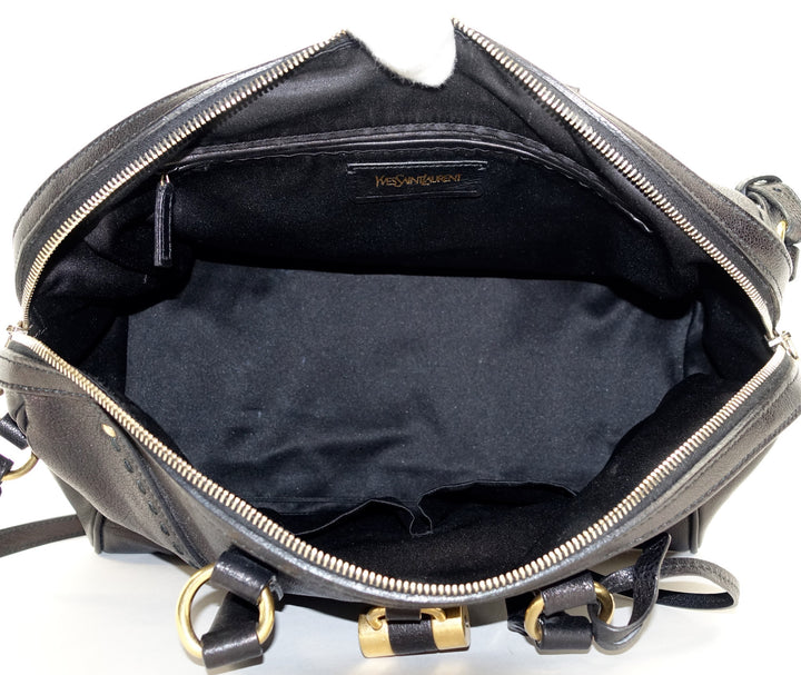 muse bowler grained leather handbag