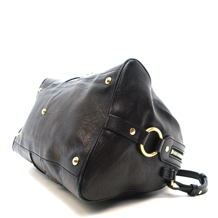 muse bowler grained leather handbag