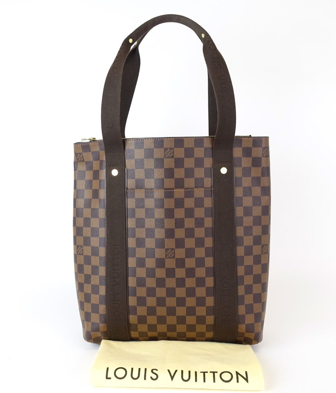 cabas beaubourg damier ebene canvas tote bag