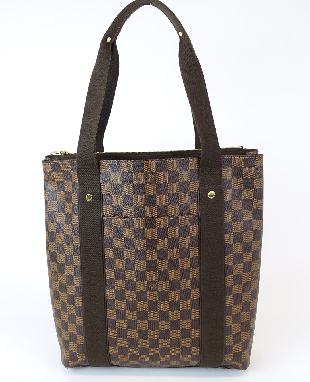 cabas beaubourg damier ebene canvas tote bag