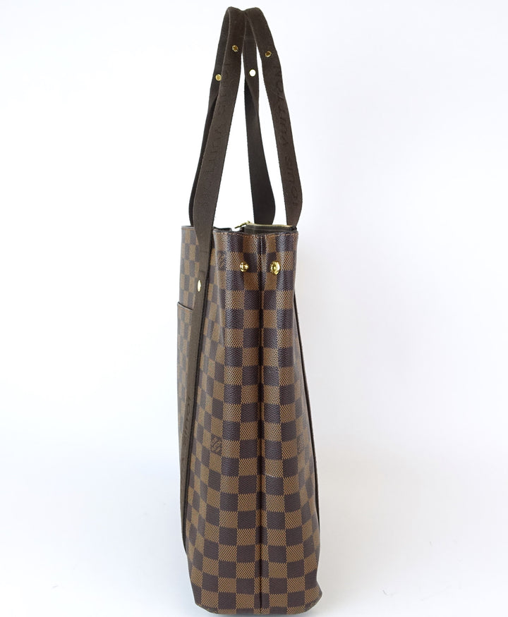 cabas beaubourg damier ebene canvas tote bag