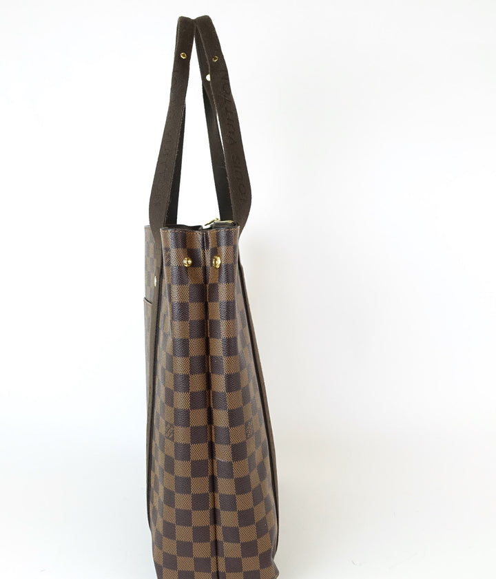 cabas beaubourg damier ebene canvas tote bag