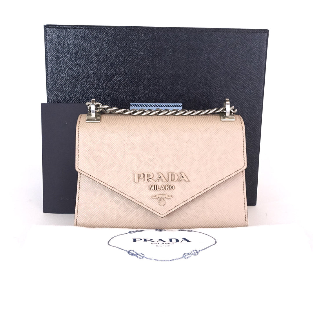 monochrome saffiano leather shoulder bag