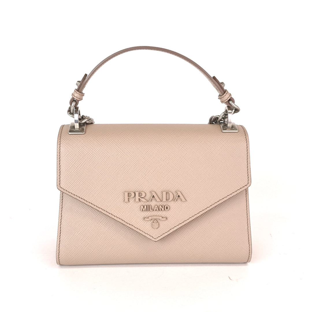monochrome saffiano leather shoulder bag