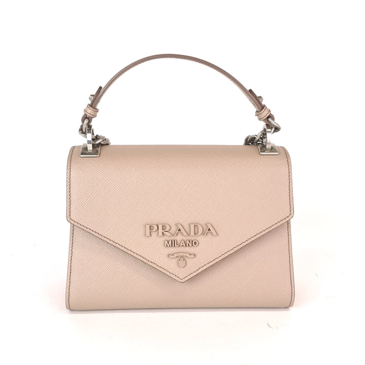 monochrome saffiano leather shoulder bag