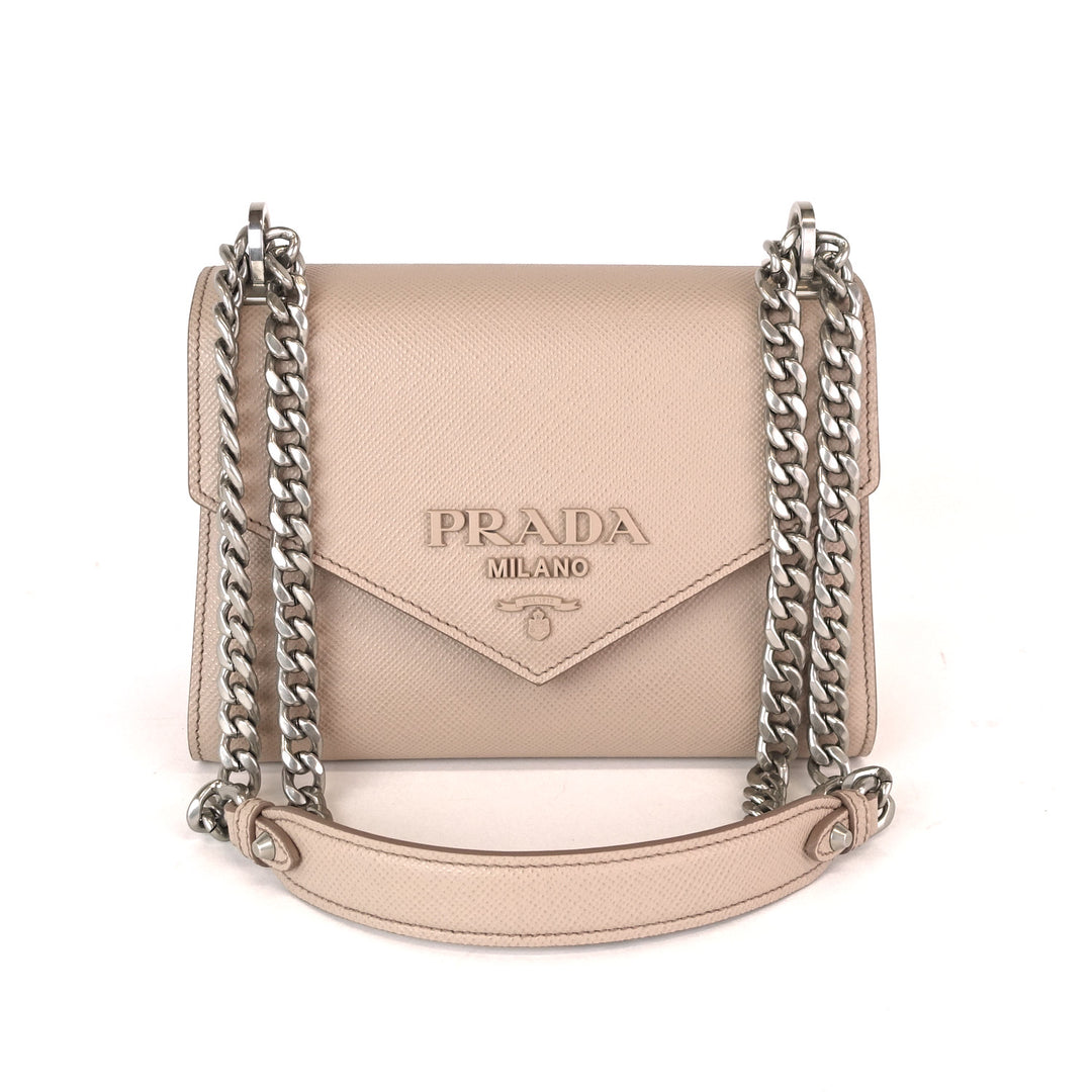 monochrome saffiano leather shoulder bag
