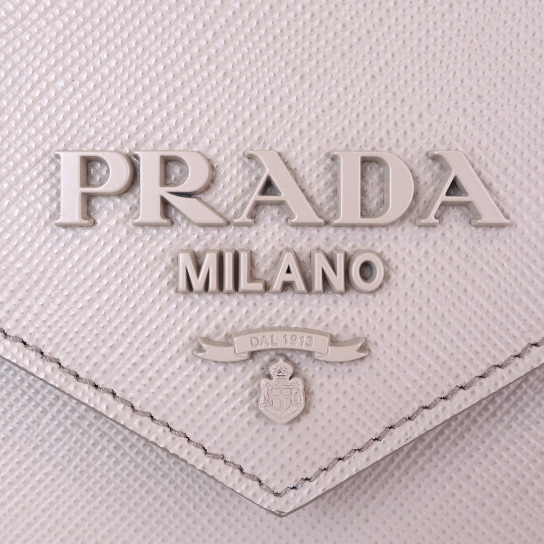 monochrome saffiano leather shoulder bag