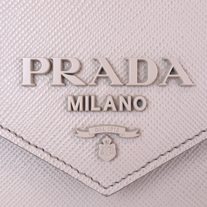 monochrome saffiano leather shoulder bag