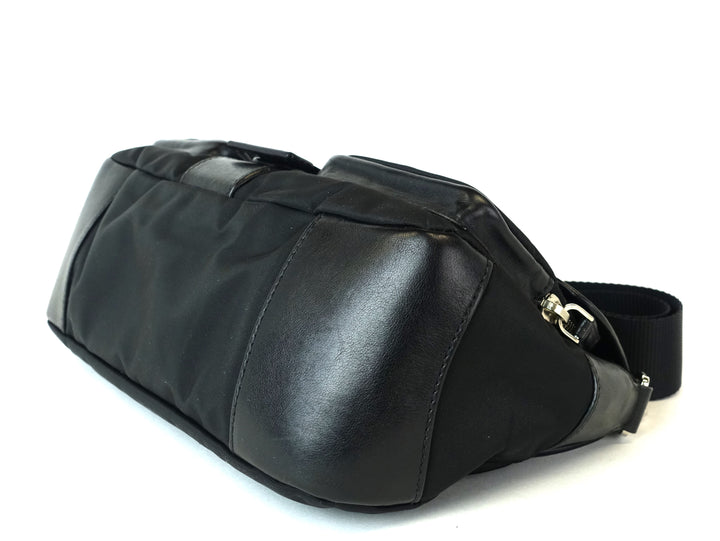 tessuto nylon and leather buckle bag