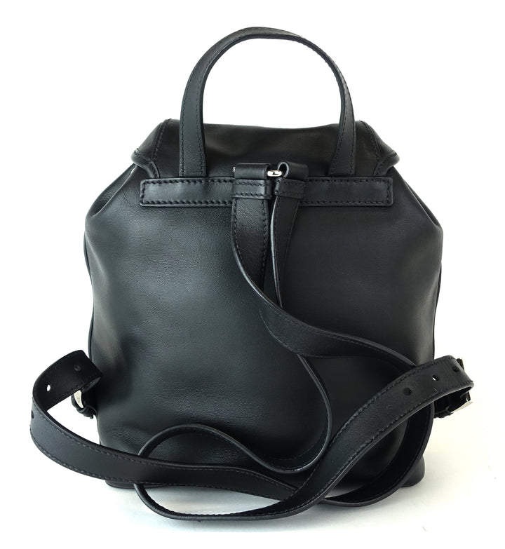 smooth calf leather triple flap backpack bag