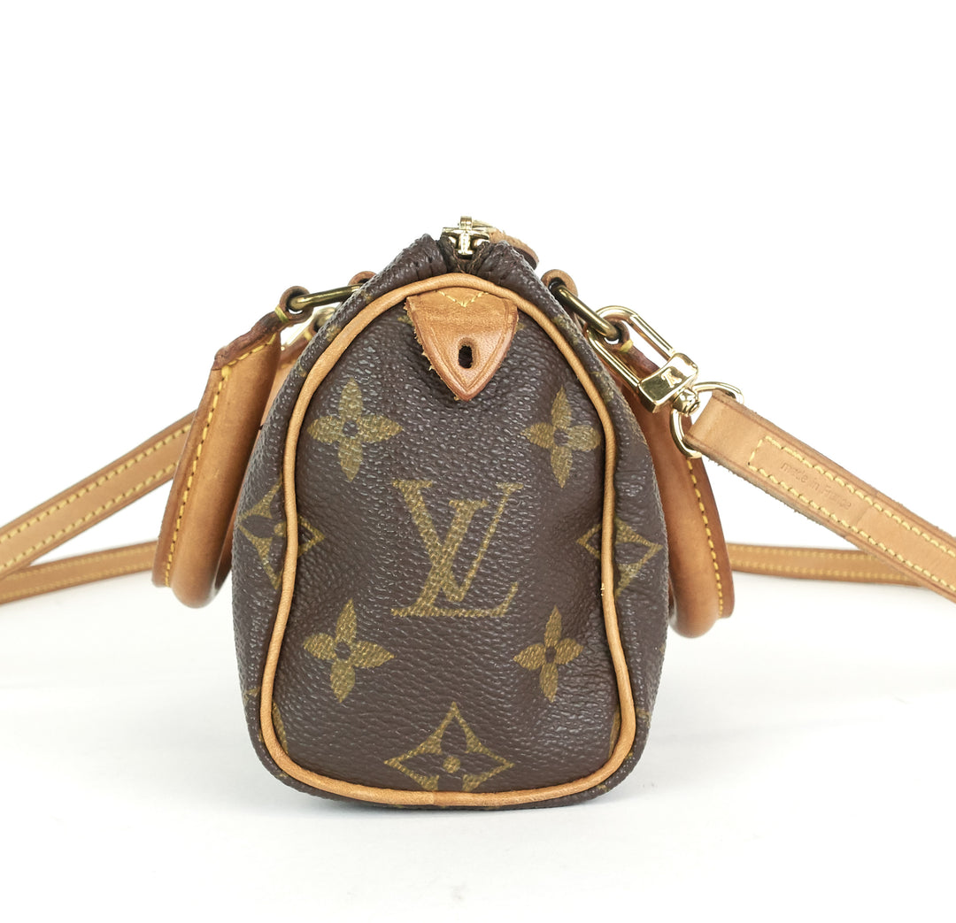 mini speedy sac hl monogram canvas handbag with strap