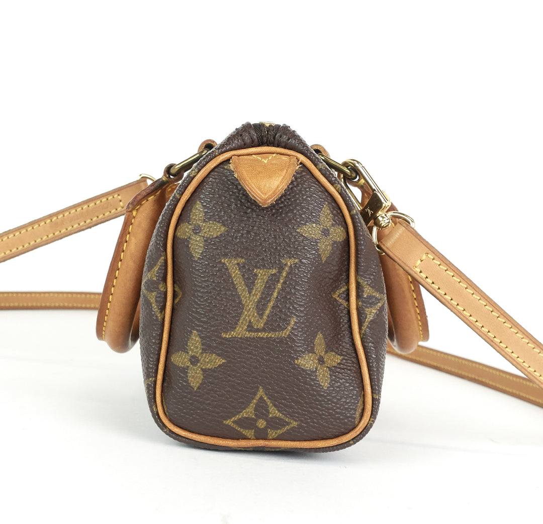 mini speedy sac hl monogram canvas handbag with strap