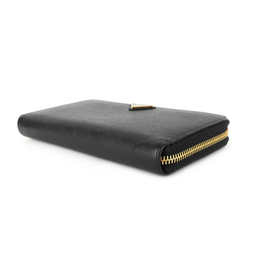 zip around saffiano leather wallet