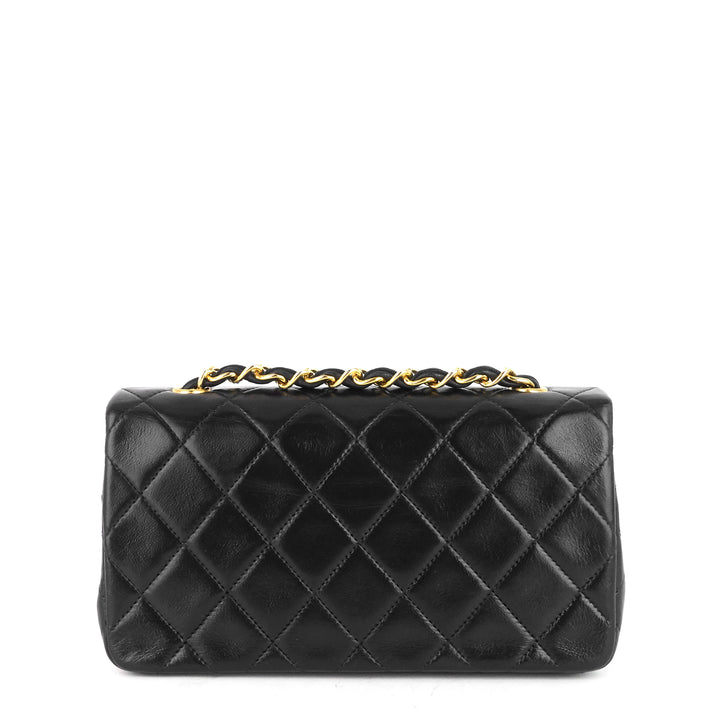 lambskin leather small single flap bag