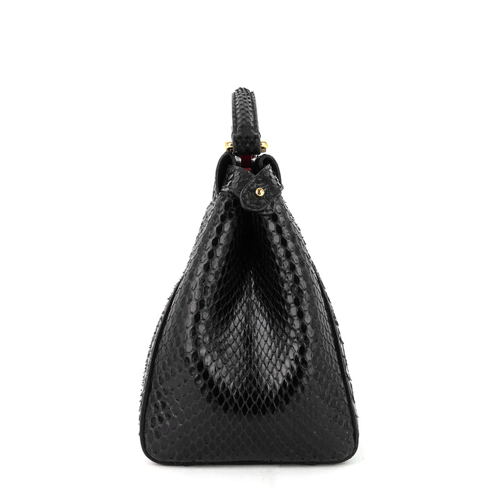 peekaboo mini snakeskin handbag with strap