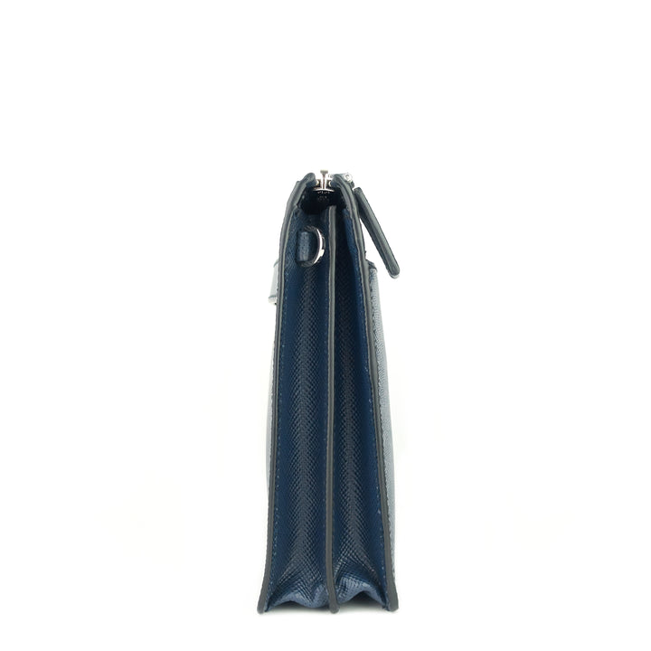 pouch saffiano cuir leather wrist strap bag