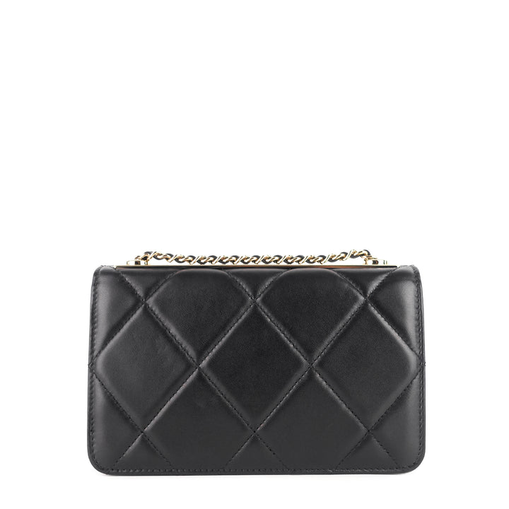 trendy large lambskin leather wallet on chain bag