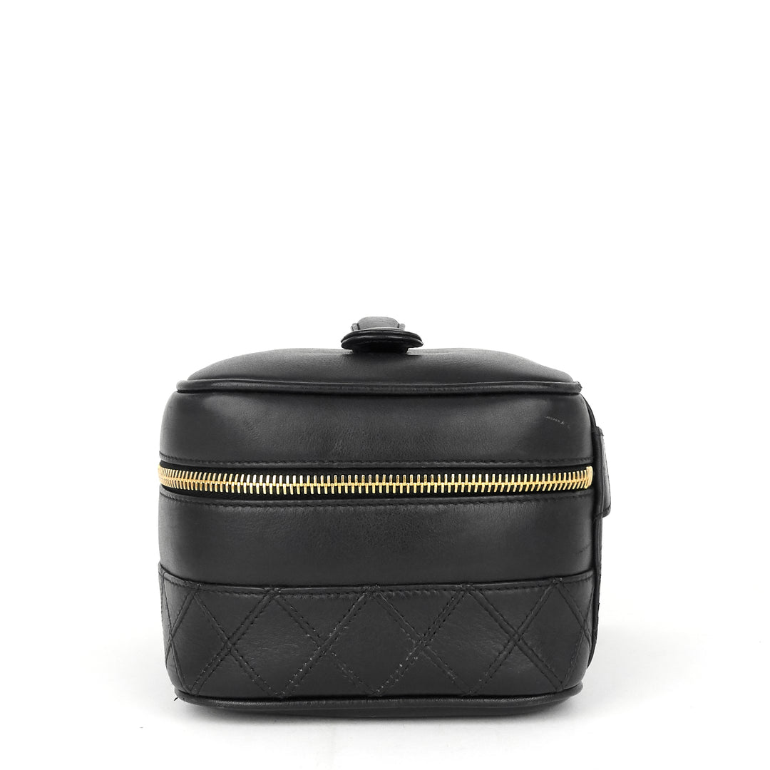 vintage lambskin leather vanity bag