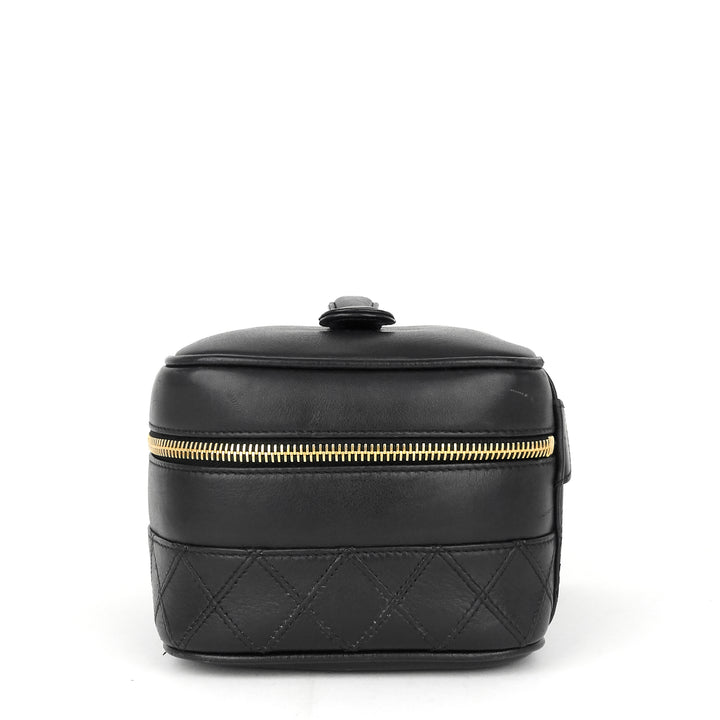 vintage lambskin leather vanity bag