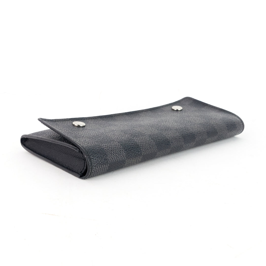 portefeuille long modulable damier graphie canvas wallet