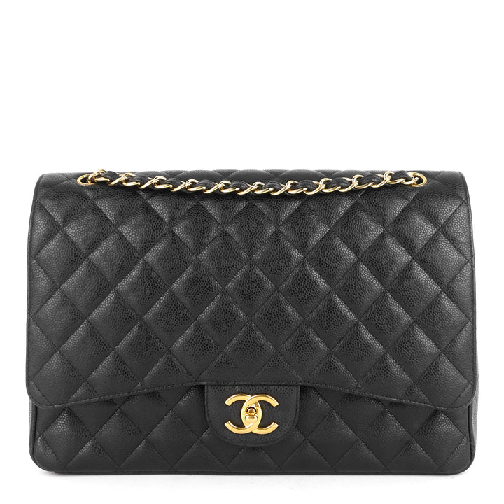 classic maxi double flap caviar shoulder bag