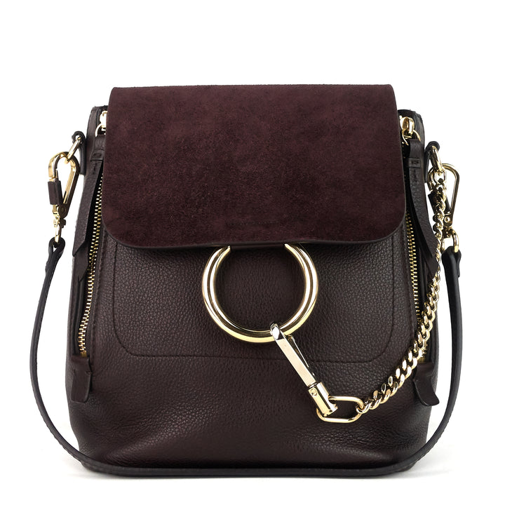 faye small calf and suede backpack