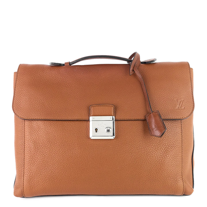 serviette dorian taurillon leather briefcase bag