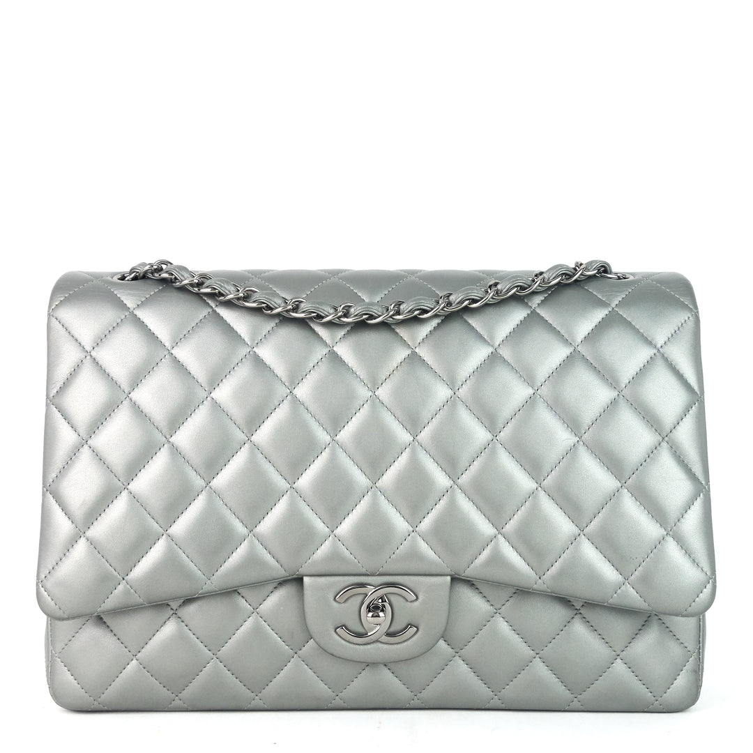 classic double flap maxi lambskin leather bag