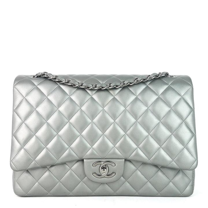 classic double flap maxi lambskin leather bag