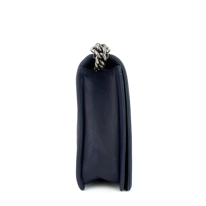 large boy bull suede flap bag