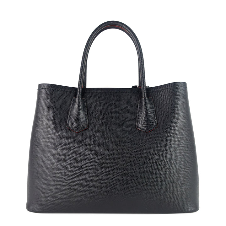 double medium saffiano cuir leather tote bag