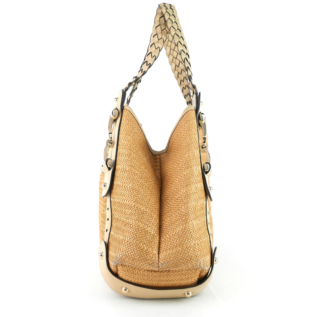 pelham woven straw tote bag