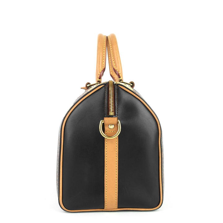 speedy noir 25 bandoulière time trunk coated canvas bag