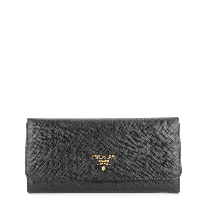 saffiano leather continental logo wallet with insert