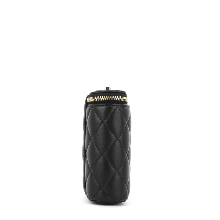 classic vanity with chain matelassé lambskin crossbody bag