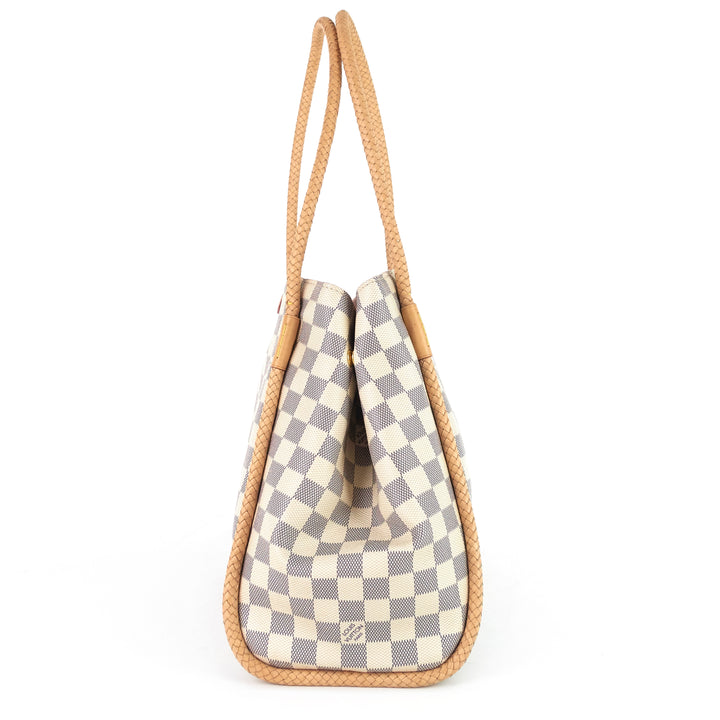 propriano damier azur canvas tote bag