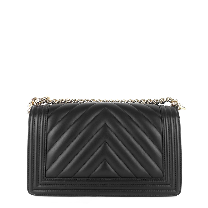 boy medium chevron quilted calfskin leather bag