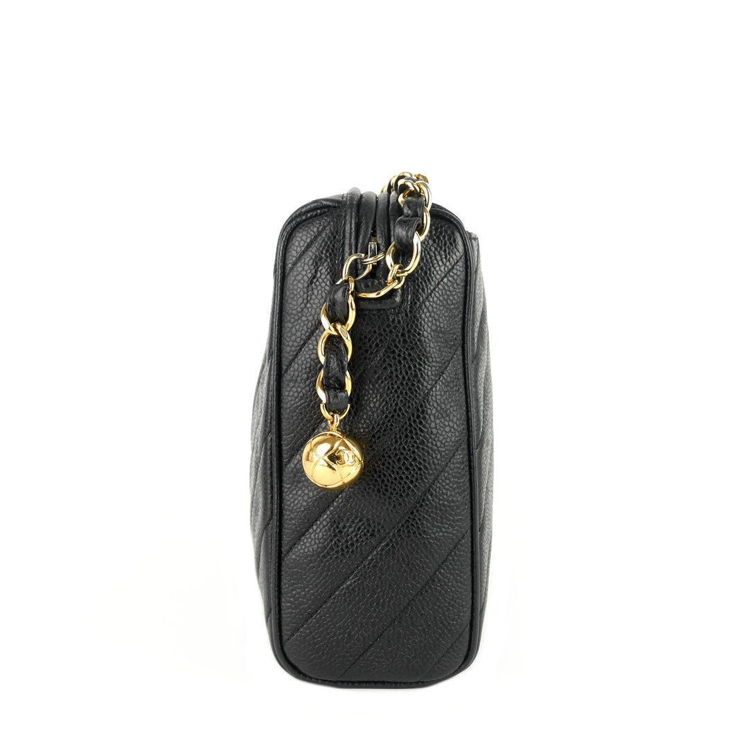 quilted caviar leather cc camera bag