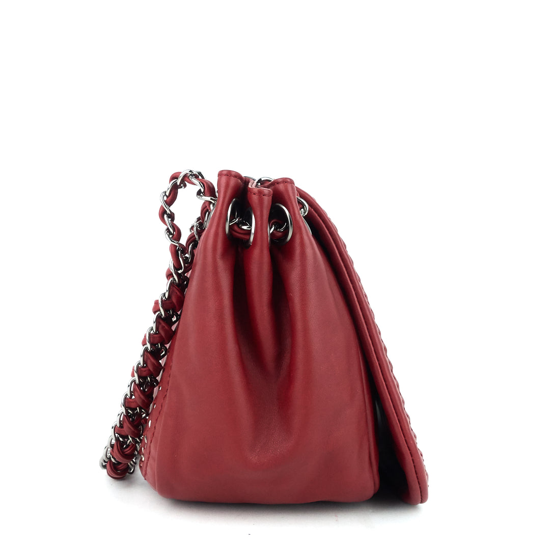 leather luxe ligne accordion flap bag