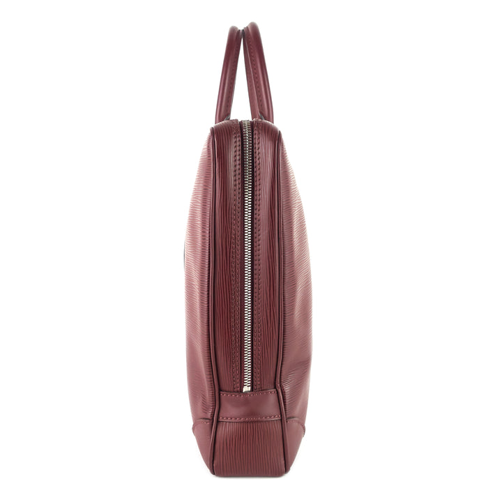porte-documents voyage burgundy epi leather briefcase bag
