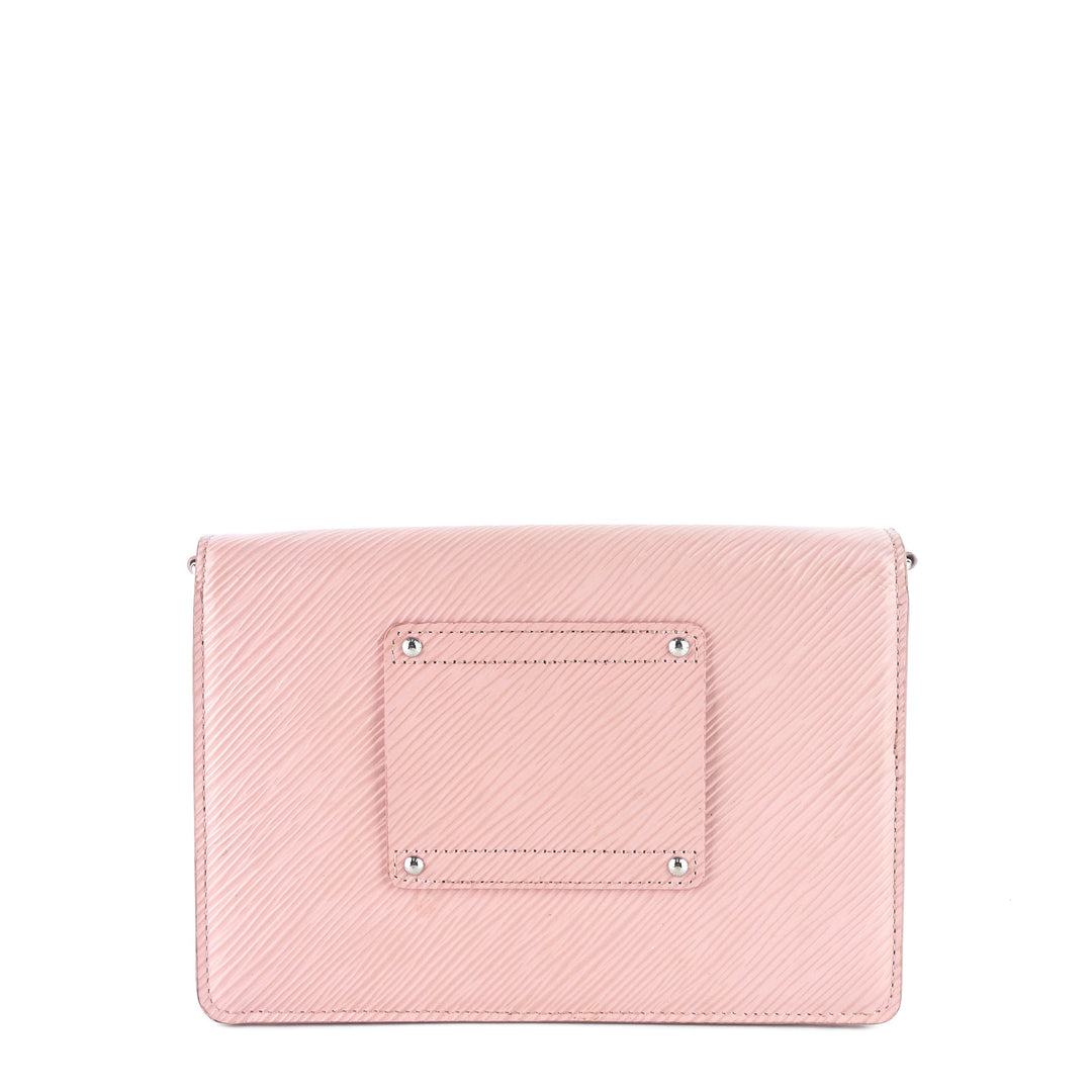 twist belt pink epi leather wallet on chain bag