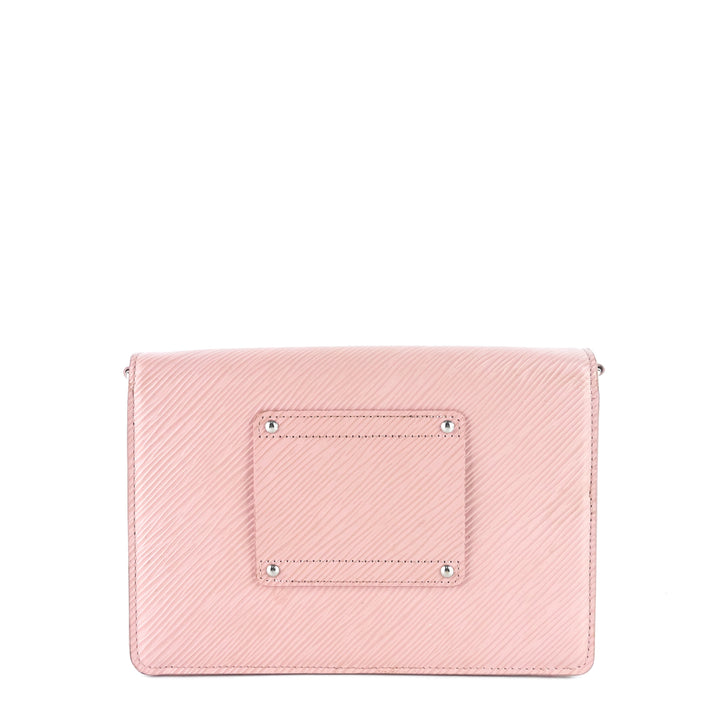 twist belt pink epi leather wallet on chain bag