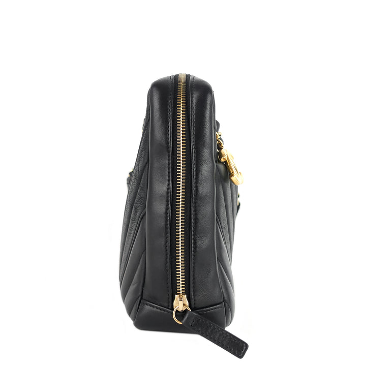 chevron quilted lambskin leather camera bag