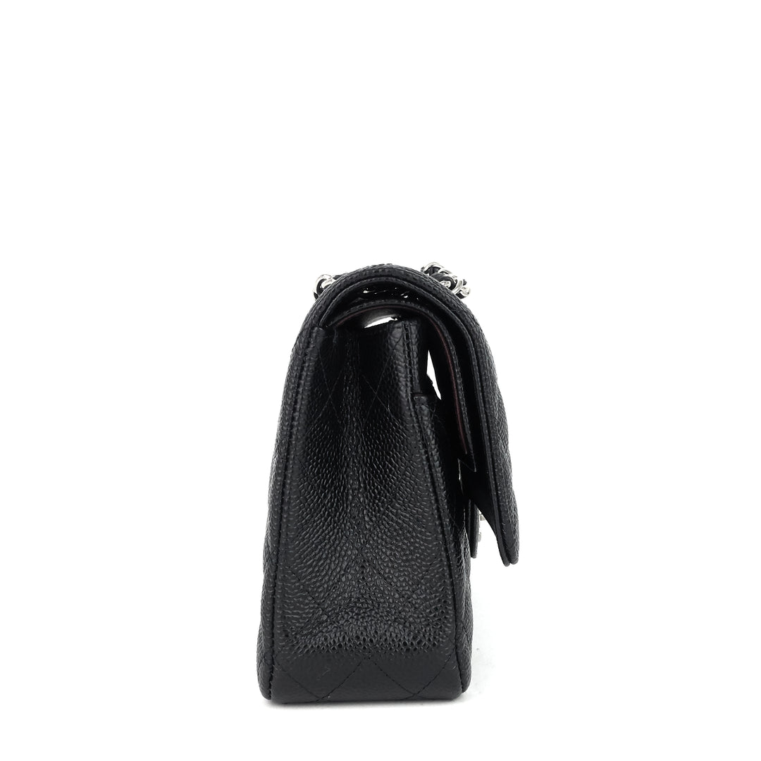 classic double flap medium caviar leather bag
